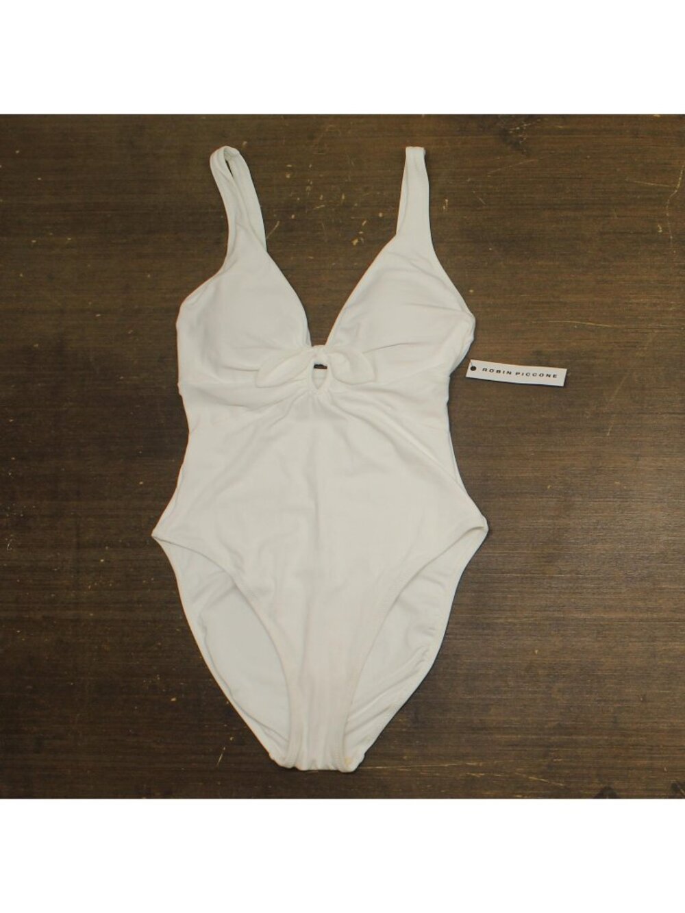 Robin Piccone Womens Ava Knot One Piece Swimsuit 221716 White 12